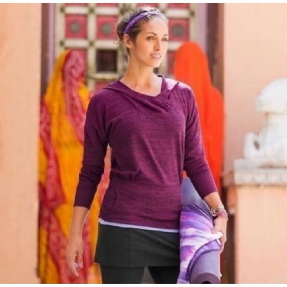 Athleta Batwing and Robin Hoodie Heathered Purple Size XS